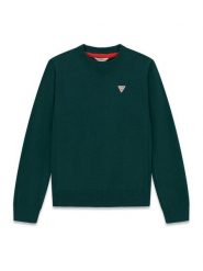 Guess Sweter L0YR03 Z2VV0 Zielony ciemny Regular Fit. Zielone swetry chłopięce Guess, z aplikacjami, z bawełny, bez kołnierzyka. Za 174.99 zł.
