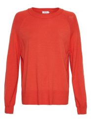 MOSS COPENHAGEN Sweter "Neila Rachelle" w kolorze beżowo-czerwonym rozmiar: XS/S. Czerwone golfy damskie MOSS COPENHAGEN, s, bez wzorów, z wiskozy, bez ramiączek. Za 83.42 zł.
