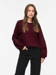 Vila Bluza "Sandy" w kolorze bordowym rozmiar: M. Czerwone bluzy bez kaptura damskie Vila, m, z materiału. Za 154.95 zł.