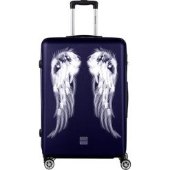 Walizka w kolorze granatowym - 107 l. Niebieskie walizki Bestseller Luggage, bez wzorów, z materiału. W wyprzedaży za 229.95 zł.