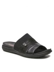 Go Soft Klapki WI16-5702-04 Czarny. Czarne klapki damskie GO SOFT, bez wzorów, ze skóry, bez obcasa. Za 103.99 zł.