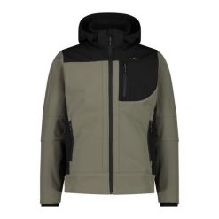 Kurtka męska turystyczna CMP 3A01787N. Zielone kurtki męskie CMP, l, bez wzorów, z materiału, z kapturem. Za 349.99 zł.
