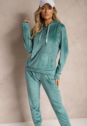 Zielony Komplet Dresowy z Dodatkiem Bawełny Spodnie z Gumką w Pasie Bluza z Kapturem Reseria. Zielone bluzy z kapturem damskie Renee, m, z bawełny. Za 89.99 zł.