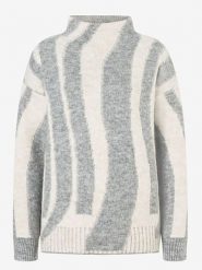 More & More Sweter w kolorze biało-szarym rozmiar: 40. Białe golfy damskie MORE & MORE, bez wzorów, bez ramiączek. Za 154.07 zł.