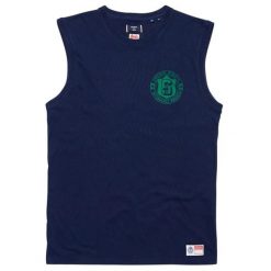 Koszulka sportowa męska Superdry Vintage Athletic. Niebieskie t-shirty sportowe męskie Superdry., m, z bawełny, bez ramiączek, na fitness i siłownię. W wyprzedaży za 82.00 zł.