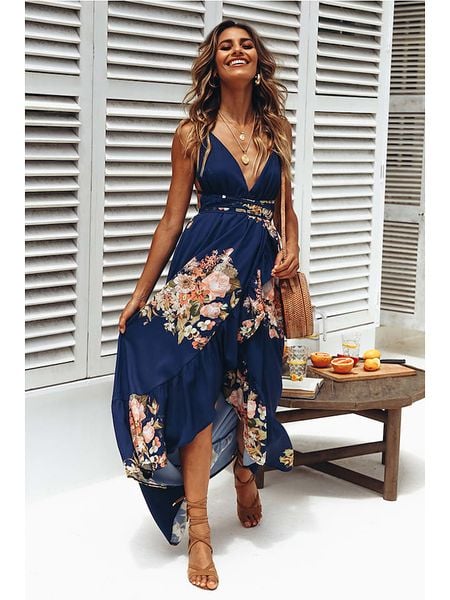 Coconut Sunwear Sukienka w kolorze granatowym rozmiar: L. Niebieskie sukienki damskie Coconut Sunwear, l, bez wzorów, bez kołnierzyka, bez ramiączek, maxi. Za 85.45 zł.