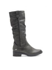 Mustang Kozaki 1293-602 Szary. Szare kozaki damskie Mustang, z materiału, bez obcasa, na płaskiej podeszwie. Za 439.99 zł.