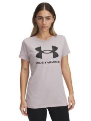 Under Armour Koszulka "Rival" w kolorze fioletowym rozmiar: S. Różowe bluzki damskie Under Armour, s, bez wzorów, bez kołnierzyka. Za 61.46 zł.