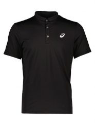Asics Sportowa koszulka polo w kolorze czarnym rozmiar: M. Czarne koszulki polo męskie Asics, m, bez wzorów, z materiału, bez ramiączek. Za 82.64 zł.