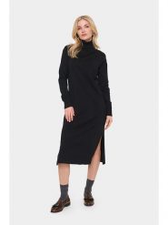 SAINT TROPEZ Sukienka dzianinowa "Mila" w kolorze czarnym rozmiar: M. Czarne sukienki damskie Saint Tropez, na co dzień, m, bez wzorów, z dzianiny, bez kołnierzyka, bez ramiączek, maxi, proste. Za 173.99 zł.