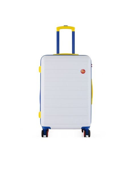 Semi Line Walizka średnia T5842-2 Biały. Białe walizki Semi-line, bez wzorów, z tworzywa sztucznego, średnie. Za 199.99 zł.