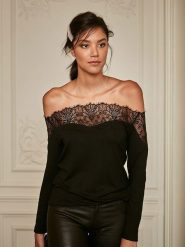 Milan Kiss Koszulka w kolorze czarnym rozmiar: XL. Czarne bluzki damskie Milan Kiss, xl, bez wzorów, z koronki, bez kołnierzyka. Za 174.95 zł.