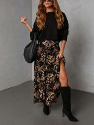 Milan Kiss Spódnica w kolorze czarnym rozmiar: L. Czarne spódniczki damskie Milan Kiss, l, z aplikacjami, midi, proste. Za 195.77 zł.