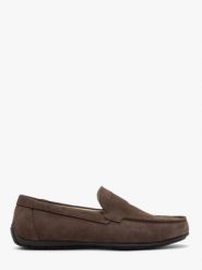 Welurowe mokasyny w stylu casual. Szare mokasyny męskie Ryłko, ze skóry. W wyprzedaży za 299.99 zł.