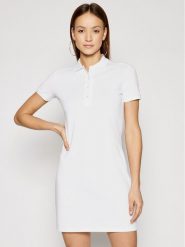 Lacoste Sukienka codzienna EF5473 Biały Slim Fit. Białe sukienki damskie Lacoste, na co dzień, bez wzorów, z bawełny, bez kołnierzyka, bez ramiączek, proste. Za 379.99 zł.