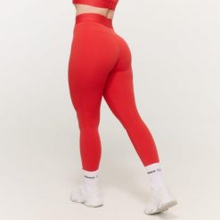 Legginsy damskie fitness bez przedniego szwu czerwone Limitless. Czerwone legginsy damskie GYMBEAM, m, bez wzorów, z elastanu. Za 112.90 zł.