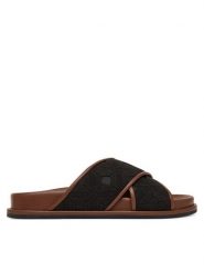 Max Mara Beachwear Klapki Peonie 2616521019650 Czarny. Czarne klapki damskie Max Mara Beachwear, bez wzorów, z materiału, bez obcasa. Za 974.99 zł.