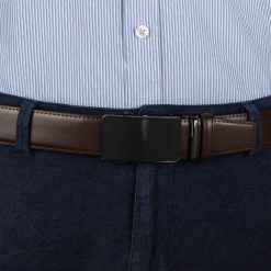 Pasek męski skórzany 3,5 cm klamra automatyczna Beltimore brązowy 03-543 : Kolory - brązowy, beżowy, Rozmiar pasków - r.110-125 cm. Brązowe paski męskie bez wzorów, ze skóry, wizytowe. Za 64.99 zł.