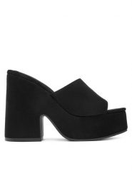 DeeZee Klapki E8341-1 Czarny. Czarne klapki damskie DeeZee, bez wzorów, z materiału, bez obcasa. Za 139.99 zł.