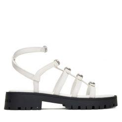 Sandały Marc Jacobs. Białe sandały damskie MARC JACOBS, bez wzorów, bez obcasa, na płaskiej podeszwie. Za 1,239.00 zł.