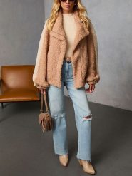 LA Angels Kurtka polarowa w kolorze beżowym rozmiar: M. Brązowe kurtki damskie LA Angels, m, bez wzorów, z polaru, bez kaptura. Za 217.99 zł.