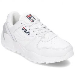 Buty do chodzenia damskie Fila 10106211FG. Białe buty sportowe na co dzień damskie Fila, bez wzorów, z materiału, trekkingowe. Za 249.99 zł.