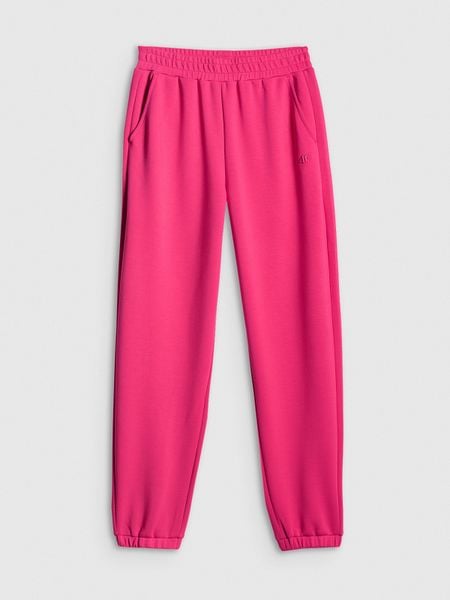 4F Spodnie dresowe joggery damskie - różowe XS. Czerwone spodnie dresowe damskie 4f, xs, bez wzorów, z dresówki. Za 159.99 zł.