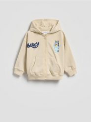 Bluza Bluey - beżowy. Brązowe bluzy i bluzki niemowlęce Reserved, bez wzorów, z bawełny, bez ramiączek, bez kaptura. Za 69.99 zł.