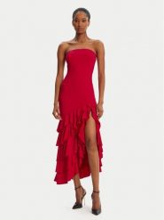 Bardot Sukienka koktajlowa Agastina Strapless 60029DB Czerwony Slim Fit. Czerwone sukienki damskie BARDOT, xs, bez wzorów, z syntetyku, wizytowe, bez kołnierzyka, bez ramiączek. Za 449.99 zł.