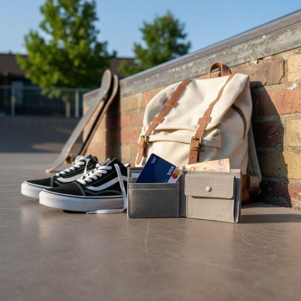 Portfel na monety Canvas RFID szary. Szare portfele męskie GHETTOBLASTER, bez wzorów. Za 164.97 zł.