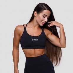 Biustonosz sportowy damski fitness bez zapięcia czarny FIT. Czarne biustonosze sportowe damskie GYMBEAM, bez wzorów, z elastanu. Za 85.90 zł.