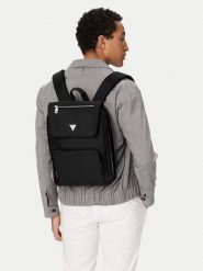 Guess Plecak HMBEHN P6211 Czarny. Czarne plecaki męskie Guess, z aplikacjami, z materiału. Za 639.99 zł.