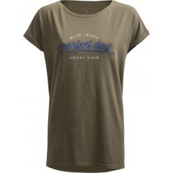 T-shirt damski TSD612 - khaki - Outhorn. Brązowe t-shirty damskie Outhorn, bez wzorów, z bawełny, bez kołnierzyka. W wyprzedaży za 29.99 zł.