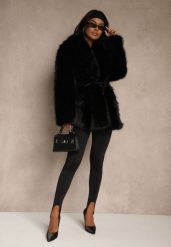 Czarne Klasyczne Legginsy High Waist z Zapiętkami i Ociepleniem Serafeia. Czarne legginsy damskie Renee, l, bez wzorów, z jeansu. Za 69.99 zł.