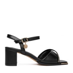 Sandały MEXX. Czarne sandały damskie Mexx, bez wzorów, bez obcasa, na słupku. Za 319.99 zł.