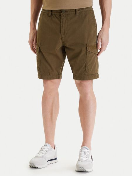Napapijri Szorty materiałowe N-Deline NP0A4HOT Khaki Regular Fit. Brązowe szorty męskie Napapijri, z bawełny, bez kołnierzyka. Za 323.99 zł.