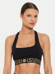 Versace Biustonosz top AUD01039 1A10011 Czarny. Czarne biustonosze Versace, bez wzorów, z bawełny, bez kołnierzyka. Za 209.99 zł.