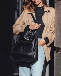 Torebka damska shopper A4 skóra naturalna - MARCO MAZZINI czarna. Czarne shopper bag damskie bez wzorów, ze skóry, bez dodatków. Za 599.00 zł.