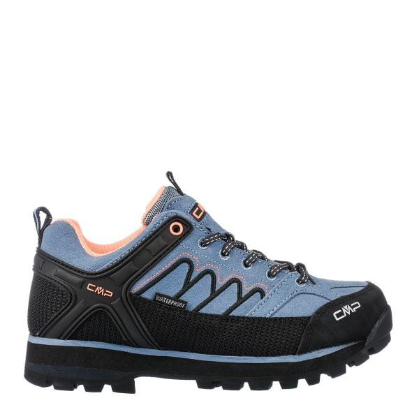 Damskie buty trekkingowe górskie ze skóry zamszowej VIBRAM CMP MOON LOW. Czarne obuwie trekkingowe damskie CMP. W wyprzedaży za 449.99 zł.