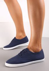 Granatowe Sznurowane Tenisówki Przed Kostkę Jennessa. Niebieskie trampki i tenisówki damskie Renee, bez wzorów, z jeansu, przed kostkę. Za 39.99 zł.