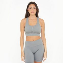 Crop top treningowy ICONIC. Szare topy sportowe damskie Legea, s, bez wzorów, z elastanu, bez ramiączek. W wyprzedaży za 90.00 zł.