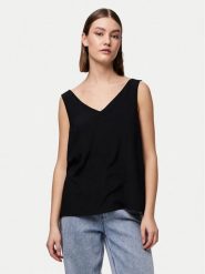 Pieces Top Franan 17146424 Czarny Regular Fit. Czarne topy damskie Pieces, xs, bez wzorów, z syntetyku, bez ramiączek. Za 69.99 zł.