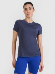 4F Koszulka do biegania w terenie regular damska - szara XXL. Szare bluzki sportowe damskie 4f, uniwersalny, bez wzorów, z elastanu, bez ramiączek. W wyprzedaży za 79.99 zł.