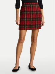 LAUREN RALPH LAUREN Spódnica mini 200P06912001 Czerwony Regular Fit. Czerwone spódniczki damskie Lauren Ralph Lauren, bez wzorów, mini. Za 1,199.00 zł.