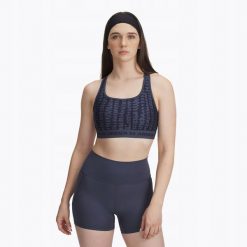 Damski Top Biustonosz Sportowy Under Armour Crossback Mid Print. Czarne biustonosze sportowe damskie Under Armour, bez wzorów. Za 159.99 zł.
