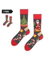 TODO SOCKS Skarpety (2 pary) w kolorze czerwono-zielonym rozmiar: 43-46. Czerwone skarpetki męskie TODO SOCKS, bez wzorów, prążkowane. Za 48.28 zł.
