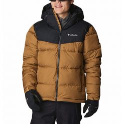 Kurtka Zimowa Pikowana Męska Columbia Iceline Ridge Jacket. Brązowe kurtki męskie Columbia, l, bez wzorów, z puchu, bez kaptura, narciarskie. W wyprzedaży za 867.75 zł.