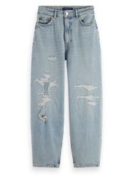 Scotch & Soda Dżinsy - Tapered fit - w kolorze błękitnym rozmiar: W27/L32. Niebieskie jeansy damskie Scotch & Soda, z podwyższonym stanem. Za 276.71 zł.