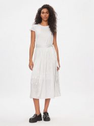 DKNY Sukienka codzienna DD3JA341 Biały Regular Fit. Białe sukienki damskie DKNY, na co dzień, na lato, bez wzorów, z syntetyku, bez kołnierzyka, bez ramiączek, proste. Za 449.99 zł.