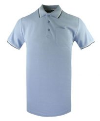 Klasyczna, Męska Koszulka Polo - Brave Soul - Jasnoniebieska. Niebieskie koszulki polo męskie Brave Soul, na lato, l, bez wzorów, z bawełny, bez ramiączek. Za 75.00 zł.
